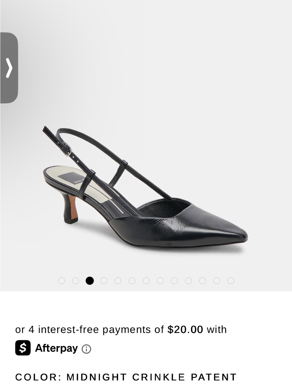 Dolce Vita Black Patent Pointed Slingback Heels